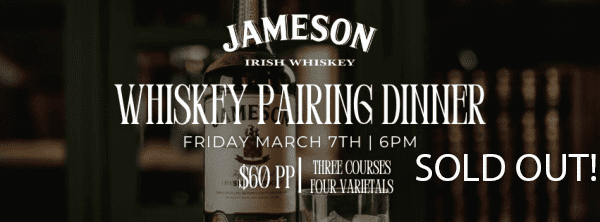 Jameson Irish Whiskey Pairing Dinner